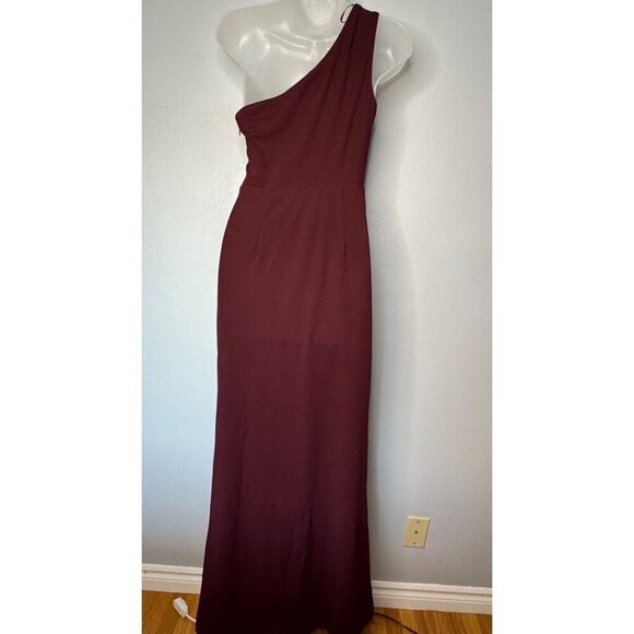 BUPT Maxi Bodycon One-Shoulder Burgundy Formal Dress SZ S NEW - Picture 2 of 8